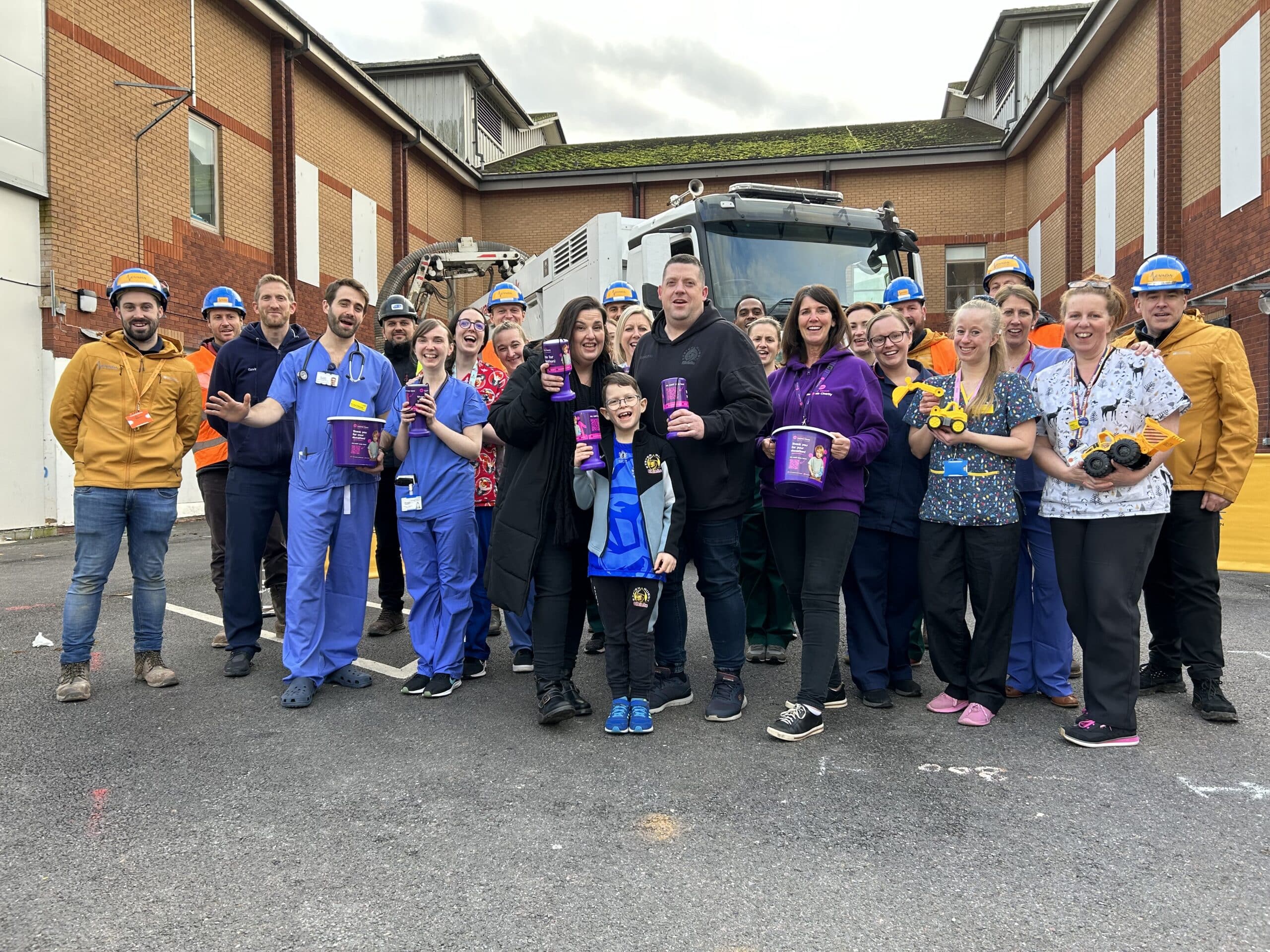 Tim Harvey, 10, from Cranbrook, helps launch the Royal Devon Hospitals Charity’s Children’s ED Appeal with parents Kristy and Ralph and members of the RD&E’s ED team. Picture: Royal Devon Hospitals Charity