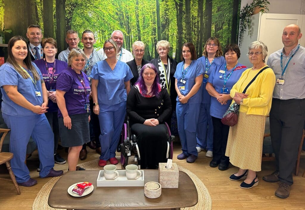 Staff and supporters celebrate the opening of the new-look bereavement suite at North Devon District Hospital.