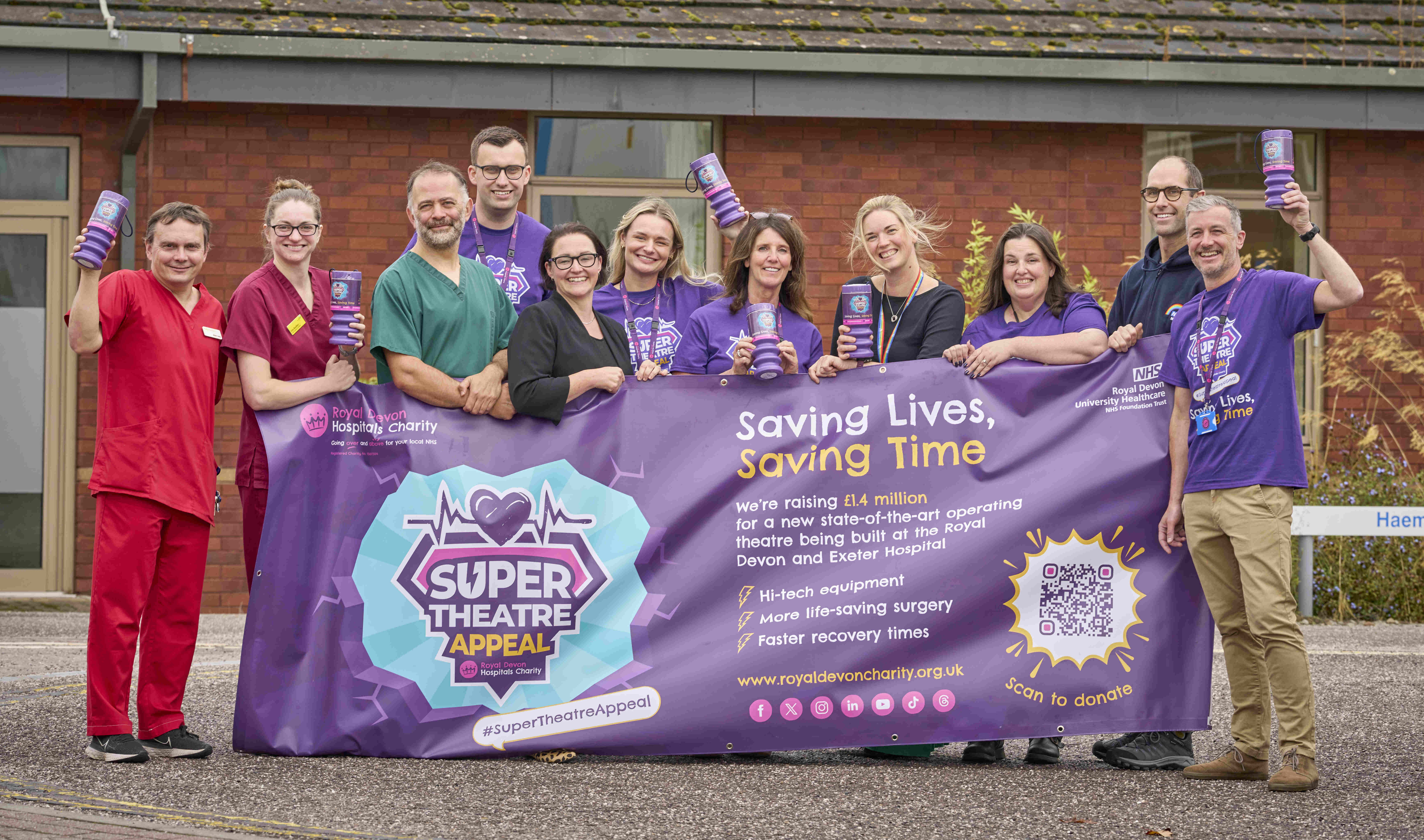 Staff at the Royal Devon and Exeter Hospital launch the Super Theatre Appeal.