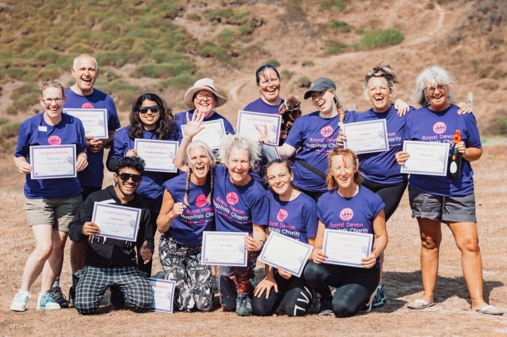 The ‘Otters’ team from North Devon District Hospital complete their Berry Beast abseil challenge. Picture: Adam Norris