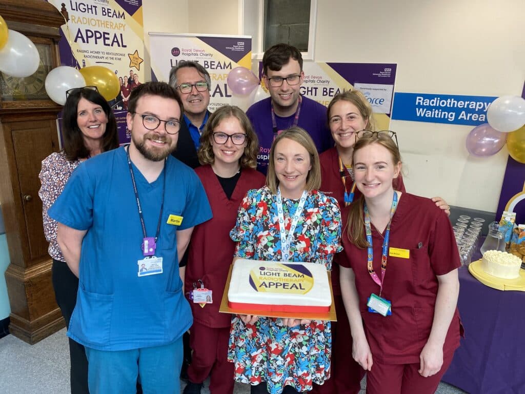 Radiotherapy and charity team members celebrate the launch of the Light Beam Appeal. Picture: Royal Devon Hospitals Charity